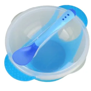 True Stuck Transparent Plate with Spoon – Blue