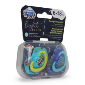 Canpol Babies Light Touch Symmetrical Neon Silicone Soothers - (6-18m)