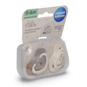 Canpol Babies Silicone Symmetrical Light Touch Pacifier - 2 Pcs (0-6m)