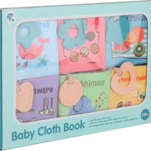 كتب تعليمية مصنوعة من القماش الناعم مع عضاضات 6 قطع