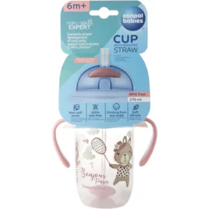 Canpol Babies Non-Spill Expert Sports Cup with Weighted Straw 270ml 6m+ – Pink