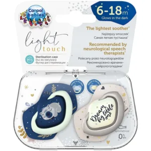 Canpol babies Light Touch Glow In The Dark The Lightest Soother, 2 pcs (6-18M)
