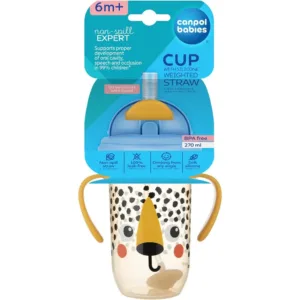 Canpol Babies Non-Spill Cup with Weighted Straw 270ml - Orange