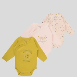 Junior Baby Bodysuit Pack of 3 Long Sleeve