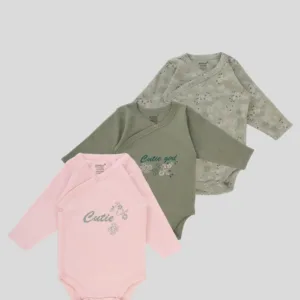 Junior Baby Bodysuit Pack of 3 Long Sleeve