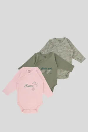 Junior Baby Bodysuit Pack of 3 Long Sleeve