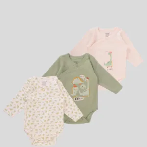 Junior Baby Bodysuit Pack of 3 Long Sleeve