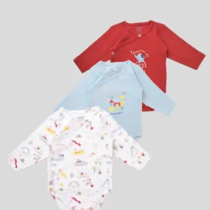 Junior Baby Bodysuit Pack of 3 Long Sleeve