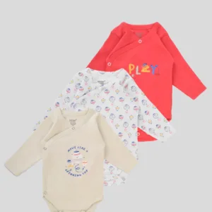 Junior Baby Bodysuit Pack of 3 Long Sleeve