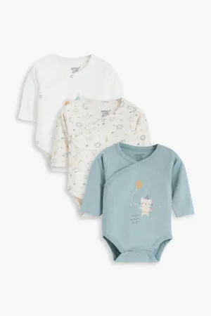 Junior Baby Bodysuit Pack of 3 Long Sleeve