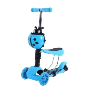 سكوتر بثلاث عجلات 2 في 1 لون أزرق