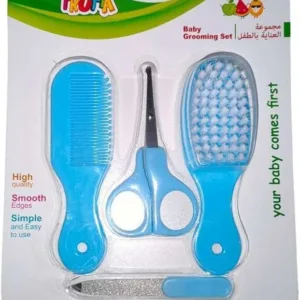 مجموعة العناية بالطفل من لا فروتا (فرشاة، مشط، مقص، قصافة أظافر)