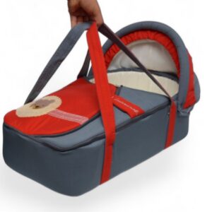 Universal Polyester Blend Cross Portable Carry Cot - Red and Grey