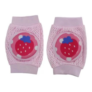 Baby Knee Mesh Pads – Pink with Strawberry Design