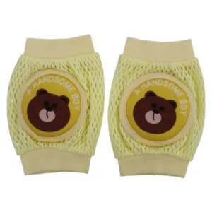 Baby Knee Mesh Pads – Yellow with Bear Design