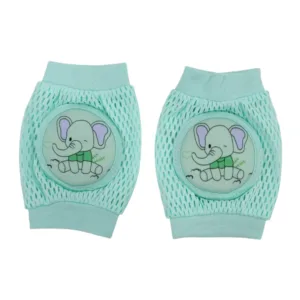 Baby Knee Mesh Pads – Mint with Elephant Design