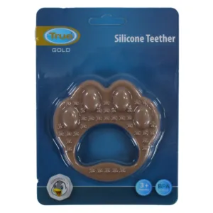 True Gold Silicone Teether – Brown Paw