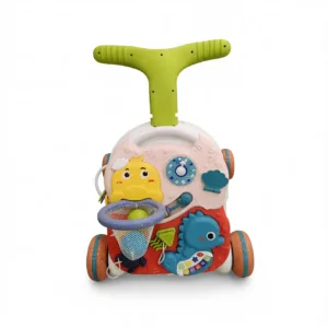 2-in-1 Baby Walker with Activity Center and Basketball Hoop