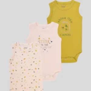 Junior Baby Sleeveless Bodysuit Pack of 3