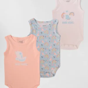 Junior Baby Sleeveless Bodysuit Pack of 3
