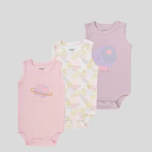 Junior Baby Sleeveless Bodysuit Pack of 3