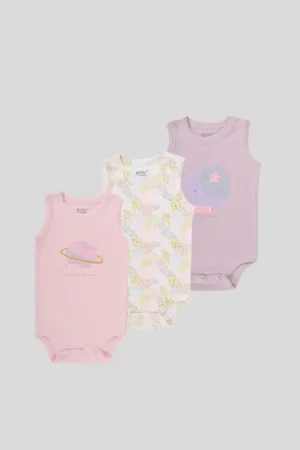 Junior Baby Sleeveless Bodysuit Pack of 3