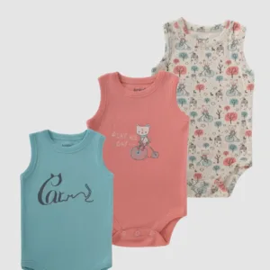 Junior Baby Sleeveless Bodysuit Pack of 3