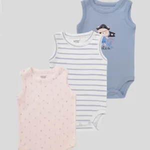 Junior Baby Sleeveless Bodysuit Pack of 3