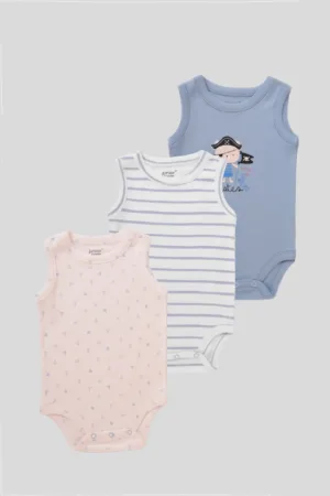 Junior Baby Sleeveless Bodysuit Pack of 3