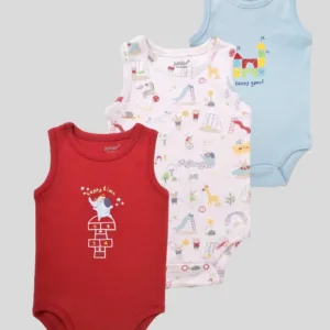 Junior Baby Sleeveless Bodysuit Pack of 3