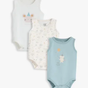 Junior Baby Sleeveless Bodysuit Pack of 3