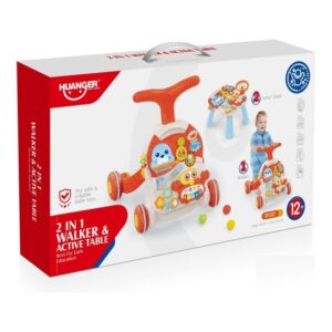 Huanger 2 in 1 Walker & Active Table - مشاية أطفال متعددة الوظائف 2 في 1 مع طاولة تفاعلية وموسيقى