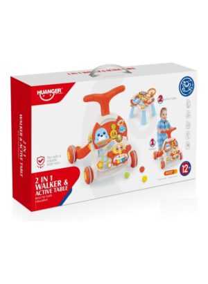 Huanger 2 in 1 Walker & Active Table - مشاية أطفال متعددة الوظائف 2 في 1 مع طاولة تفاعلية وموسيقى