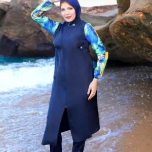 بوركيني حريمي مطبوع من ثلاث قطع موديل 518
