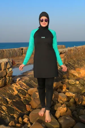 3-Piece Plain Burkini - بوركيني حريمي مكون من ثلاث قطع