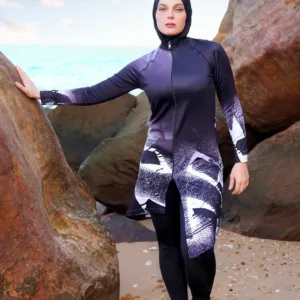 بوركيني حريمي مطبوع من ثلاث قطع موديل 518