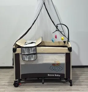 110cm * 75cm -  سرير أطفال هزاز رمادي
