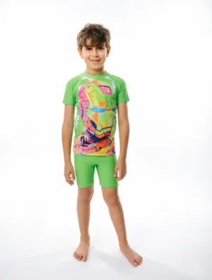 boys swimsuit - مايوة اولادي لون فسفوري