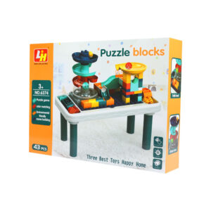 Desk Toy Set with 43 Building Blocks - مجموعة ألعاب طاولة الدراسة مع 43 قطعة بناء