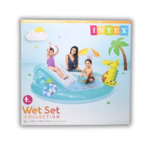 Intex pool - حوض مسبح دائري بزحليقة من انتكس